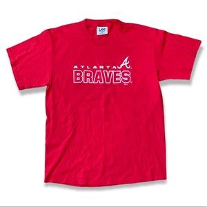 Vintage Atlanta Braves Embroidered Shirt Men’s Size Large Red